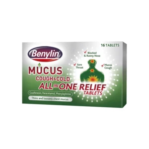 Benylin Mucus Cough & Cold All in One Relief Tablets- 16 tablets