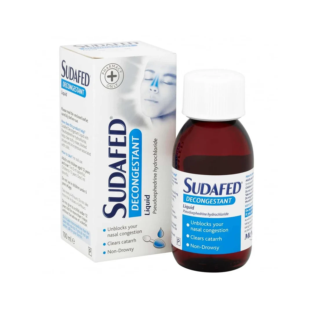 Sudafed Decongestant Liquid 100Ml
